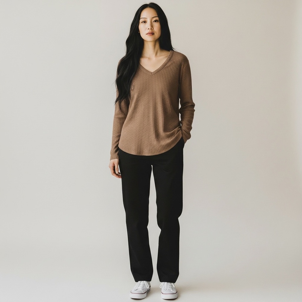 Chaser Waffle Knit Thermal Tunic Soft Long Sleeve Top Size M. KK